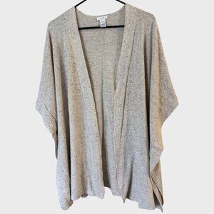 Pure Jill Speckled Open-Front Linen Blend Cardigan Oatmeal Women's Extra Small